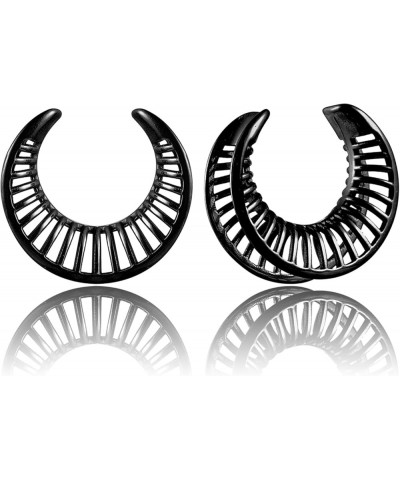 2 Pcs Hollow Design Saddle Plugs Gauges for Women Ventilate Ear Tunnels Gauges for Men Breathe Surgical Steel Gauge Earrings ...