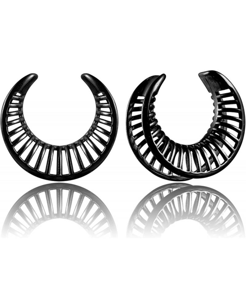 2 Pcs Hollow Design Saddle Plugs Gauges for Women Ventilate Ear Tunnels Gauges for Men Breathe Surgical Steel Gauge Earrings ...