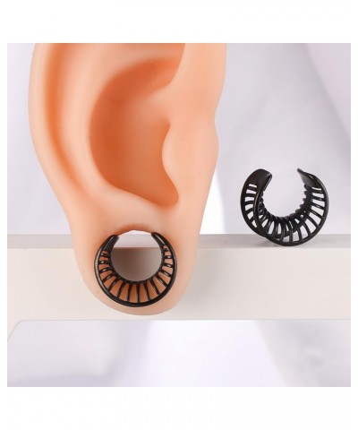 2 Pcs Hollow Design Saddle Plugs Gauges for Women Ventilate Ear Tunnels Gauges for Men Breathe Surgical Steel Gauge Earrings ...