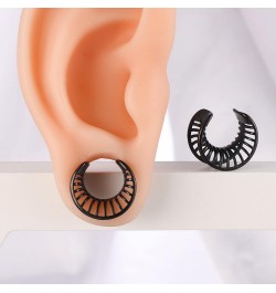 2 Pcs Hollow Design Saddle Plugs Gauges for Women Ventilate Ear Tunnels Gauges for Men Breathe Surgical Steel Gauge Earrings ...