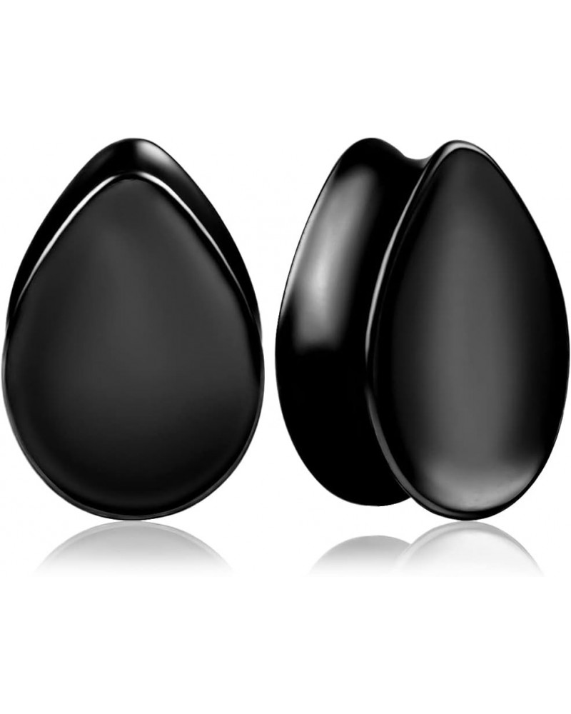 2PCS Elegant Teardrop Ear Tunnels Plugs Gauges 316 Stainless Steel Hypoallergenic Earrings Expanders Stretchers Piercing Body...