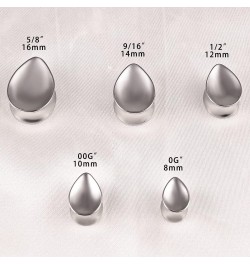 2PCS Elegant Teardrop Ear Tunnels Plugs Gauges 316 Stainless Steel Hypoallergenic Earrings Expanders Stretchers Piercing Body...