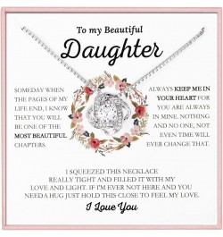 To My Daughter Necklace Love Knot Daughter Necklace form Mom Dad To My Beautiful Daughter Birthday Graduation Christmas Jewel...