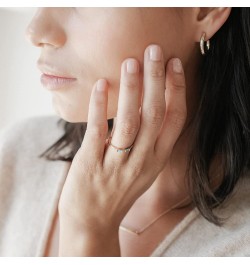 Tiny Birthstone Baguette Ring in Gold, Rose Gold, or Silver | Minimalist, Delicate Jewelry May - Emerald gold $11.75 Rings