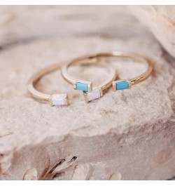 Tiny Birthstone Baguette Ring in Gold, Rose Gold, or Silver | Minimalist, Delicate Jewelry May - Emerald gold $11.75 Rings