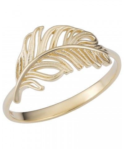 14k Yellow Gold Feather Ring $77.70 Rings