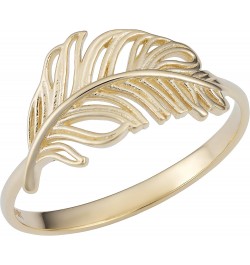 14k Yellow Gold Feather Ring $77.70 Rings