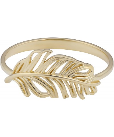 14k Yellow Gold Feather Ring $77.70 Rings