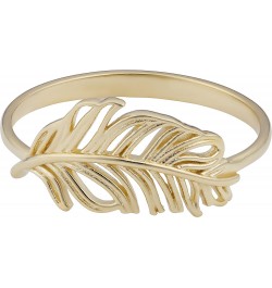 14k Yellow Gold Feather Ring $77.70 Rings