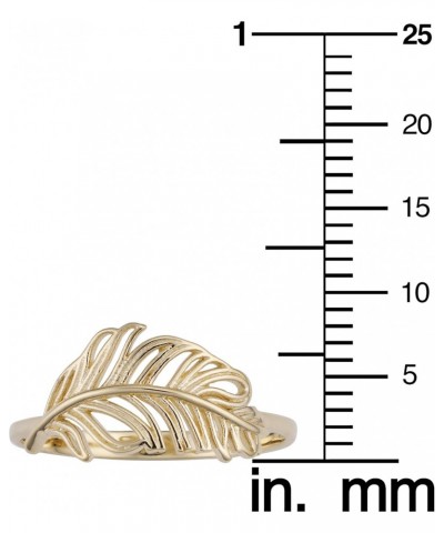 14k Yellow Gold Feather Ring $77.70 Rings