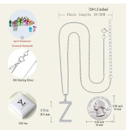 Initial Necklace 925 Sterling Silver Letter Pendant 26 Alphabet Necklace for Women Letter-Z $23.65 Necklaces