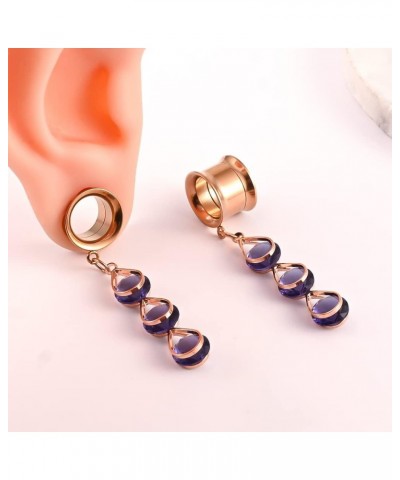 2PCS Fashion Amethyst White Zircon Stainless Steel Plugs Ear Gauges Screw Tunnels Piercing Expander Stretchers Fashion Body J...