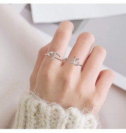 Personalized 925 Sterling Silver Initial Letter Ring A-Z Stackable Ring Adjustable Size 6-11(with Gift Box) Initial Ring g $1...