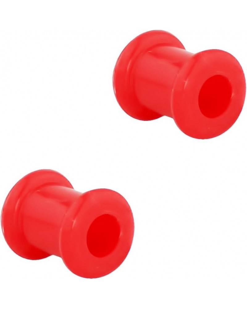 Set of 2G Ultra Soft Comfort Fit Silicone Ear Gauges, 2 Gauge 6mm Flat Double Flared Tunnel Plug Earrings 6mm (2G) Red $7.64 ...