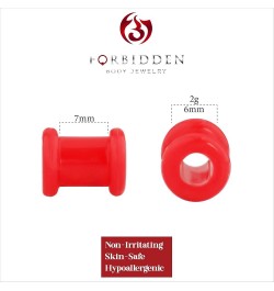 Set of 2G Ultra Soft Comfort Fit Silicone Ear Gauges, 2 Gauge 6mm Flat Double Flared Tunnel Plug Earrings 6mm (2G) Red $7.64 ...