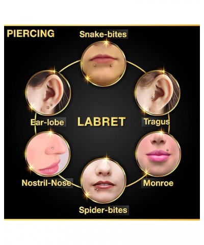 4PCS Surgical Steel Lip Ring Studs 14 gauge 3mm Ball Spike Spider Bite Earrings Vertical Labret Piercing Jewelry Choose Sizes...