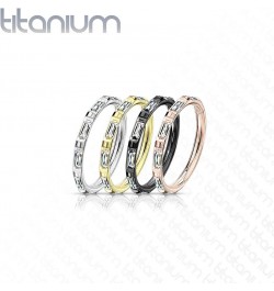 Dynamique Implant Grade Titanium Hinged Segment Hoop Ring With Rectangular "Baguette" CZ Outer Side (Sold Per Piece) L: 10mm ...