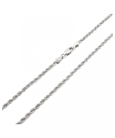 10k White Gold 2mm Solid Rope Chain Diamond Cut Pendant Necklace, Mens Womens Jewelry 16" 18" 20" 22" 24 18 $149.97 Necklaces