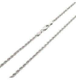 10k White Gold 2mm Solid Rope Chain Diamond Cut Pendant Necklace, Mens Womens Jewelry 16" 18" 20" 22" 24 18 $149.97 Necklaces