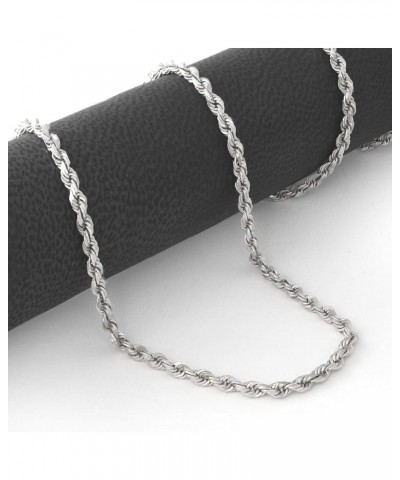 10k White Gold 2mm Solid Rope Chain Diamond Cut Pendant Necklace, Mens Womens Jewelry 16" 18" 20" 22" 24 18 $149.97 Necklaces