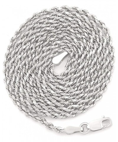 10k White Gold 2mm Solid Rope Chain Diamond Cut Pendant Necklace, Mens Womens Jewelry 16" 18" 20" 22" 24 18 $149.97 Necklaces