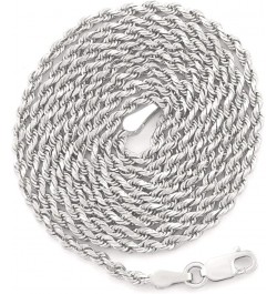 10k White Gold 2mm Solid Rope Chain Diamond Cut Pendant Necklace, Mens Womens Jewelry 16" 18" 20" 22" 24 18 $149.97 Necklaces