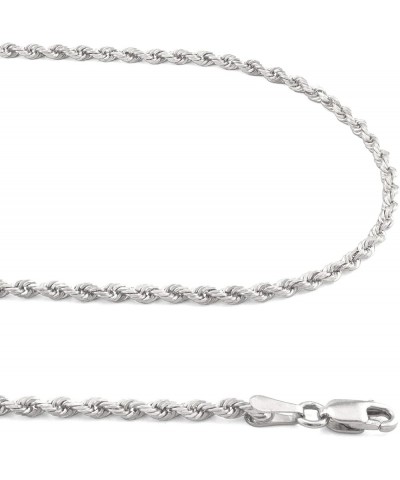 10k White Gold 2mm Solid Rope Chain Diamond Cut Pendant Necklace, Mens Womens Jewelry 16" 18" 20" 22" 24 18 $149.97 Necklaces