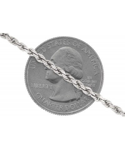 10k White Gold 2mm Solid Rope Chain Diamond Cut Pendant Necklace, Mens Womens Jewelry 16" 18" 20" 22" 24 18 $149.97 Necklaces