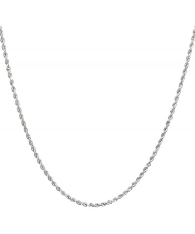 10k White Gold 2mm Solid Rope Chain Diamond Cut Pendant Necklace, Mens Womens Jewelry 16" 18" 20" 22" 24 18 $149.97 Necklaces