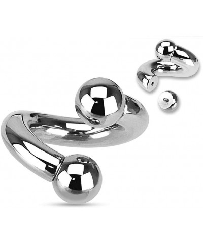 Twists with Balls 316L Surgical Steel Internally Threaded 0GA, Length: 12mm, Ball Size: 10mm $9.17 Body Jewelry