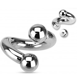 Twists with Balls 316L Surgical Steel Internally Threaded 0GA, Length: 12mm, Ball Size: 10mm $9.17 Body Jewelry