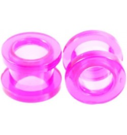 Acrylic Ear Gauges Multiple Sizes, Mens Tunnel Plugs For Ears White Ear Plugs Expander 2pcs Piercing Earrings Purple 6.0 Mill...