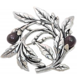 Artisan Handmade Cultured Freshwater Pearl Brooch Pin .925 Sterling Silver Floral with Black Dyed Indonesia 'Ebony Buds' $39....