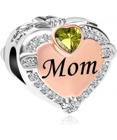 Rose Gold Mom Heart Love Charm Bead for Bracelets August $9.53 Bracelets