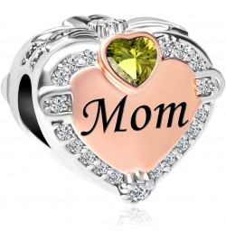 Rose Gold Mom Heart Love Charm Bead for Bracelets August $9.53 Bracelets