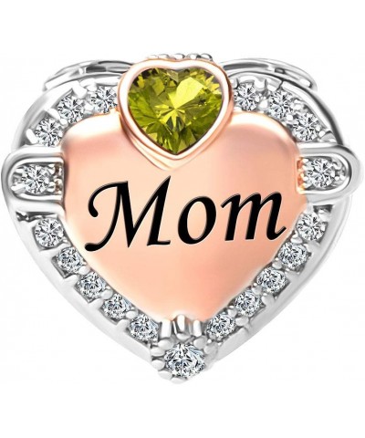 Rose Gold Mom Heart Love Charm Bead for Bracelets August $9.53 Bracelets