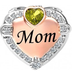 Rose Gold Mom Heart Love Charm Bead for Bracelets August $9.53 Bracelets