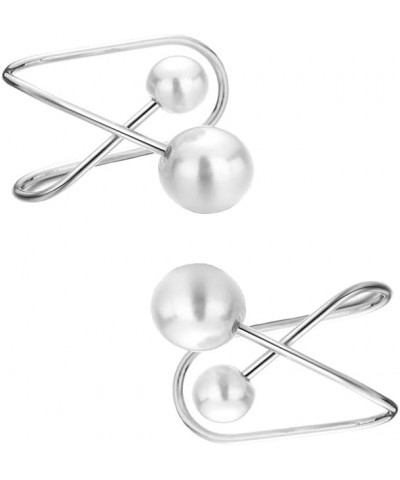 Double Pearl Ear Cuff Earrings for Women Teen Girls Simulated Freshwater Shell Pearls Line Cartilage No Piercing Clip On Cuff...