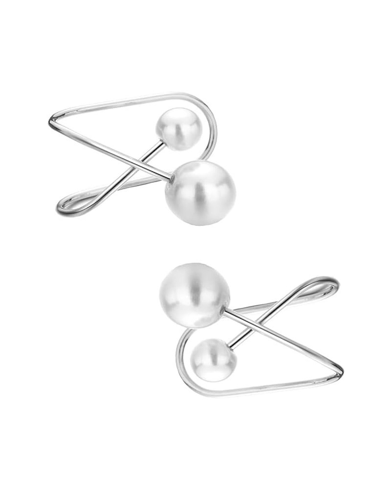 Double Pearl Ear Cuff Earrings for Women Teen Girls Simulated Freshwater Shell Pearls Line Cartilage No Piercing Clip On Cuff...