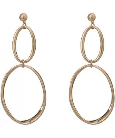 Dangle Earrings Burnished Circles,Silverplated and Brass Elliptic $9.53 Earrings