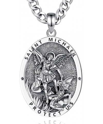 Unique Religious Gifts for Men Women, St. Michael/St. Christopher/St. Benedict/Virgin Mary Pendant Necklaces St Michael - Ova...