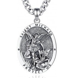 Unique Religious Gifts for Men Women, St. Michael/St. Christopher/St. Benedict/Virgin Mary Pendant Necklaces St Michael - Ova...