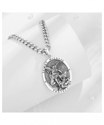 Unique Religious Gifts for Men Women, St. Michael/St. Christopher/St. Benedict/Virgin Mary Pendant Necklaces St Michael - Ova...