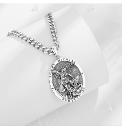 Unique Religious Gifts for Men Women, St. Michael/St. Christopher/St. Benedict/Virgin Mary Pendant Necklaces St Michael - Ova...