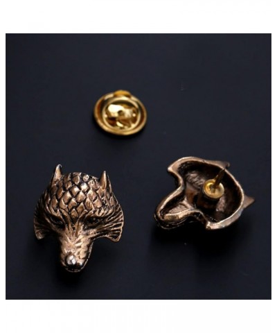 Retro Lion Animal Pin Brooch for Men Women Punk Buck Suit Tie Lapel Pin Cool Animal Bull Eagle Lion Wolf Head Collar Brooch S...