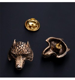 Retro Lion Animal Pin Brooch for Men Women Punk Buck Suit Tie Lapel Pin Cool Animal Bull Eagle Lion Wolf Head Collar Brooch S...