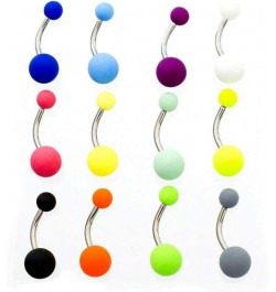 Navel rings, 14G Belly Button Navel Rings Stainless steel Easy to clean, Matte colorful coated balls Pack of 12 $9.56 Body Je...