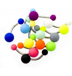 Navel rings, 14G Belly Button Navel Rings Stainless steel Easy to clean, Matte colorful coated balls Pack of 12 $9.56 Body Je...