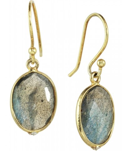 14k Gold Plated Faceted Labradorite Bezel Drop Earrings $12.97 Earrings