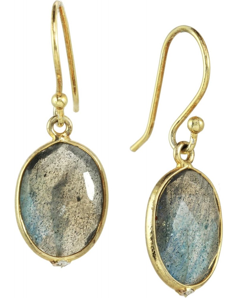 14k Gold Plated Faceted Labradorite Bezel Drop Earrings $12.97 Earrings